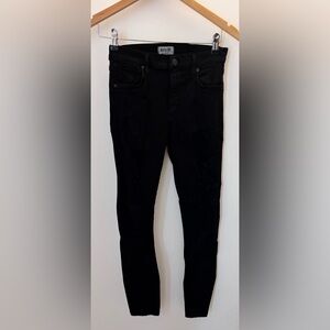 AGOLDE Sophie High Rise Distressed Skinny Jean Black Stretch SZ 27